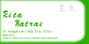 rita matrai business card